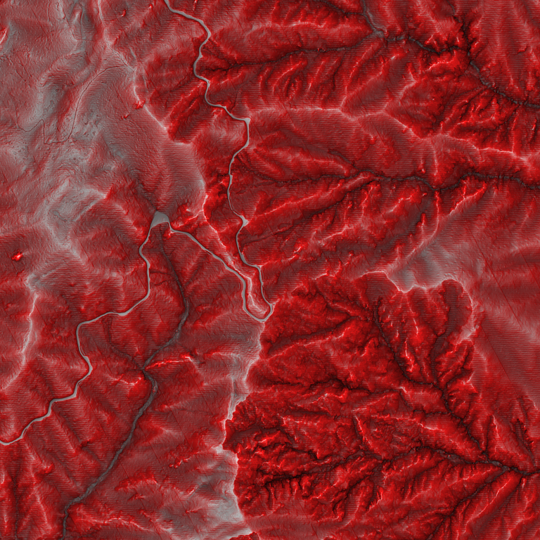 Red relief image map around Mt. Oikeyama, Nagano Prefecture