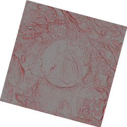 Red relief image map of Brent
